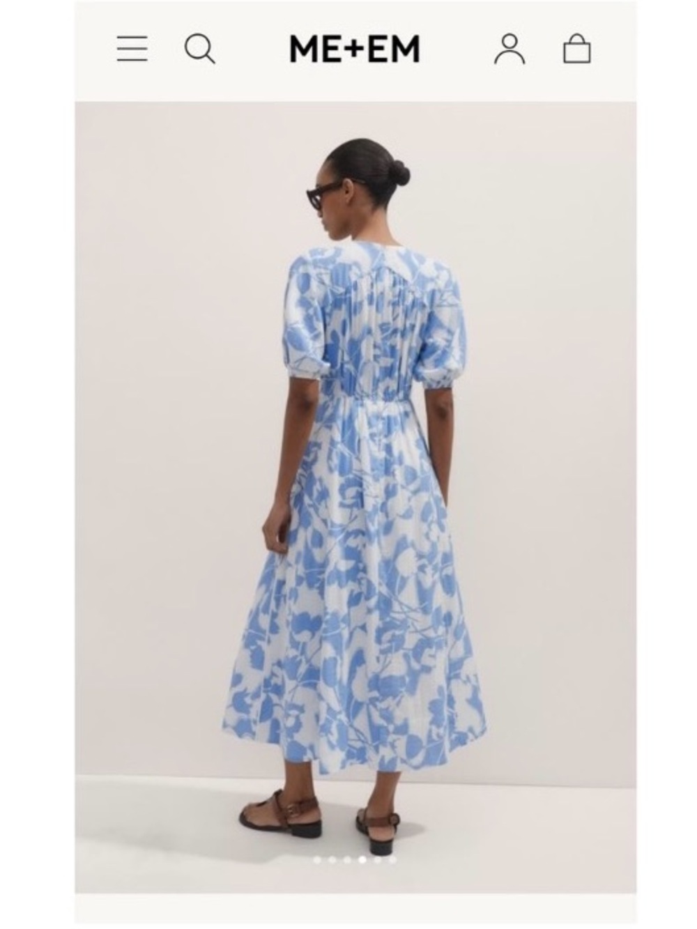 ME+EM 🤍Cheesecloth Tulip Flower Print Midi Dress - Picture 5 of 15